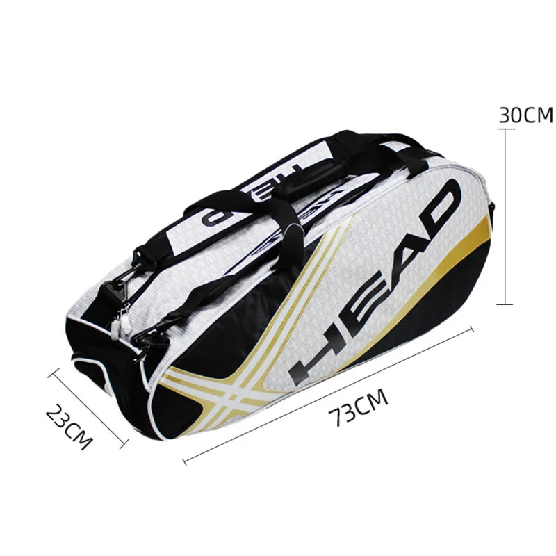 Tennis Rackets Backpack Large Capacity for 3-6 Pieces Racquets Badminton Squash Gym Bag with Separated Shoes Compartment
